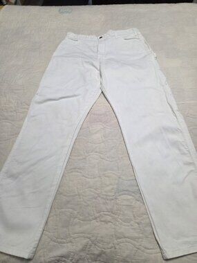 Dickies Carpenter Pants White Canvas Painters Men's 36x31.5 Distressed